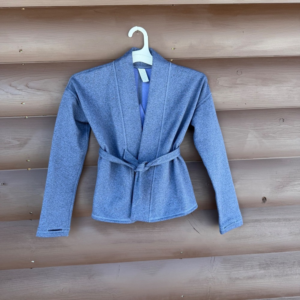 IVIVVA by Lululemon "Make it a Wrap" Sweater Jacket Girls Size 8 Blue‎